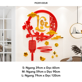 Tranh mica EPeBen dán tường nổi 3d hình Chữ Phúc Lộc thư pháp tiếng Việt sang trọng trang trí Phòng Bếp, Phòng Khách 