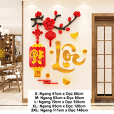  Tranh mica EPeBen dán tường nổi 3d hình Chữ Phúc Lộc Thọ thư pháp tiếng Việt trang trí Phòng Bếp, Phòng Khách, năm mới 