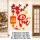  Tranh mica EPeBen dán tường nổi 3d hình Chữ Phúc Lộc Thọ thư pháp tiếng Việt trang trí Phòng Bếp, Phòng Khách, năm mới 