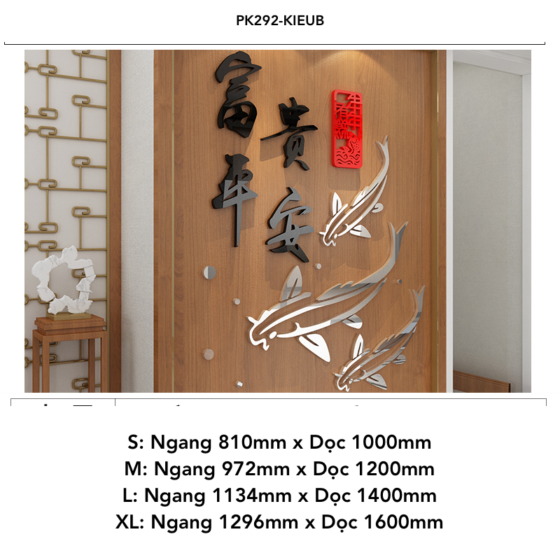  Tranh mica EPeBen dán tường nổi 3d hình cá chép Phát tài phát lộc An Khang Thịnh Vượng decor trang trí Nhà Cửa, năm mới 