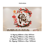  Tranh mica EPeBen dán tường nổi 3d hình chữ thư pháp tiếng Việt Phúc Xuân hoa đào decor trang trí Nhà Cửa, Phòng Bếp 