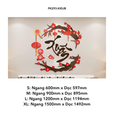  Tranh mica EPeBen dán tường nổi 3d hình chữ thư pháp tiếng Việt Phúc Xuân hoa đào decor trang trí Nhà Cửa, Phòng Bếp 
