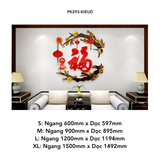  Tranh mica EPeBen dán tường nổi 3d hình chữ thư pháp tiếng Việt Phúc Xuân hoa đào decor trang trí Nhà Cửa, Phòng Bếp 