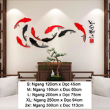  Tranh mica EPeBen dán tường nổi 3d hình cá chép bơi Vạn sự như ý trang trí Nhà Cửa, Phòng Bếp, năm mới tết thư pháp 