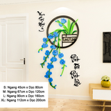  Tranh mica EPeBen dán tường nổi 3d hình hoa lan Vạn Sự Như Ý Phát Tài Phát Lộc trang trí Nhà Cửa, Phòng Bếp thư pháp 