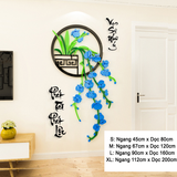  Tranh mica EPeBen dán tường nổi 3d hình hoa lan Vạn Sự Như Ý Phát Tài Phát Lộc trang trí Nhà Cửa, Phòng Bếp thư pháp 