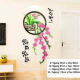  Tranh mica EPeBen dán tường nổi 3d hình hoa lan Vạn Sự Như Ý Phát Tài Phát Lộc trang trí Nhà Cửa, Phòng Bếp thư pháp 