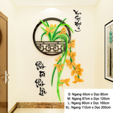  Tranh mica EPeBen dán tường nổi 3d hình hoa lan Vạn Sự Như Ý Phát Tài Phát Lộc trang trí Nhà Cửa, Phòng Bếp thư pháp 