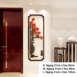  Tranh mica EPeBen dán tường nổi 3d hình Chậu Hoa Đào Cúc Trúc Mai tứ quý decor trang trí Nhà Cửa, Phòng Bếp 