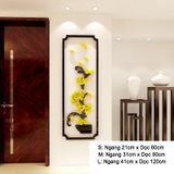  Tranh mica EPeBen dán tường nổi 3d hình Chậu Hoa Đào Cúc Trúc Mai tứ quý decor trang trí Nhà Cửa, Phòng Bếp 