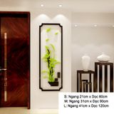  Tranh mica EPeBen dán tường nổi 3d hình Chậu Hoa Đào Cúc Trúc Mai tứ quý decor trang trí Nhà Cửa, Phòng Bếp 