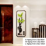  Tranh mica EPeBen dán tường nổi 3d hình Chậu Hoa Đào Cúc Trúc Mai tứ quý decor trang trí Nhà Cửa, Phòng Bếp 