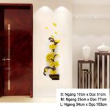 Tranh mica EPeBen dán tường nổi 3d hình Chậu Hoa Đào Cúc Trúc Mai tứ quý decor trang trí Nhà Cửa, Phòng Bếp 