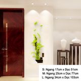  Tranh mica EPeBen dán tường nổi 3d hình Chậu Hoa Đào Cúc Trúc Mai tứ quý decor trang trí Nhà Cửa, Phòng Bếp 