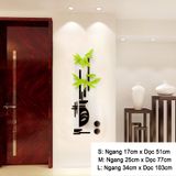  Tranh mica EPeBen dán tường nổi 3d hình Chậu Hoa Đào Cúc Trúc Mai tứ quý decor trang trí Nhà Cửa, Phòng Bếp 