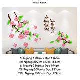  Tranh mica EPeBen dán tường nổi 3d hình Hoa Đào An Khang Thịnh Vượng Vạn Sự Như Ý decor trang trí Nhà Cửa, Phòng Bếp 