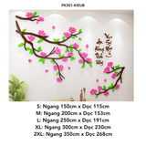 Tranh mica EPeBen dán tường nổi 3d hình Hoa Đào An Khang Thịnh Vượng Vạn Sự Như Ý decor trang trí Nhà Cửa, Phòng Bếp 