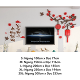  Tranh mica EPeBen dán tường nổi 3d hình Hoa Đào An Khang Thịnh Vượng Vạn Sự Như Ý decor trang trí Nhà Cửa, Phòng Bếp 