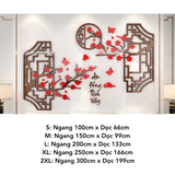  Tranh mica EPeBen dán tường nổi 3d hình Hoa Đào An Khang Thịnh Vượng Vạn Sự Như Ý decor trang trí Nhà Cửa, Phòng Bếp 