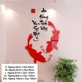  Tranh mica EPeBen dán tường nổi 3d hình cá chép thư pháp tiếng Việt Phát Tài Phát Lộc decor trang trí Nhà Cửa mùa xuân 