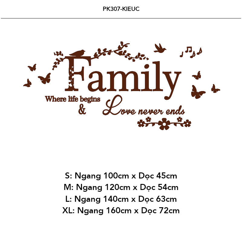  Tranh mica EPeBen dán tường nổi 3d hình chữ Family chủ đề gia đình decor trang trí Phòng khách, Phòng Ngủ 