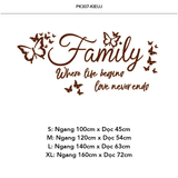  Tranh mica EPeBen dán tường nổi 3d hình chữ Family chủ đề gia đình decor trang trí Phòng khách, Phòng Ngủ 