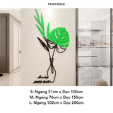  Tranh mica EPeBen dán tường nổi 3d hình dán trang trí Chậu Hoa, Chậu Xương Rồng decor trang trí nhà, dán cửa ra vào 