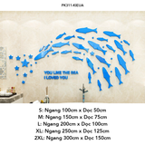  Tranh mica EPeBen dán tường nổi 3d Hình đàn cá decor trang trí Phòng khách, Phòng bếp, Phòng làm việc, Phòng tắm 