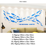  Tranh mica EPeBen dán tường nổi 3d Hình đàn cá decor trang trí Phòng khách, Phòng bếp, Phòng làm việc, Phòng tắm 