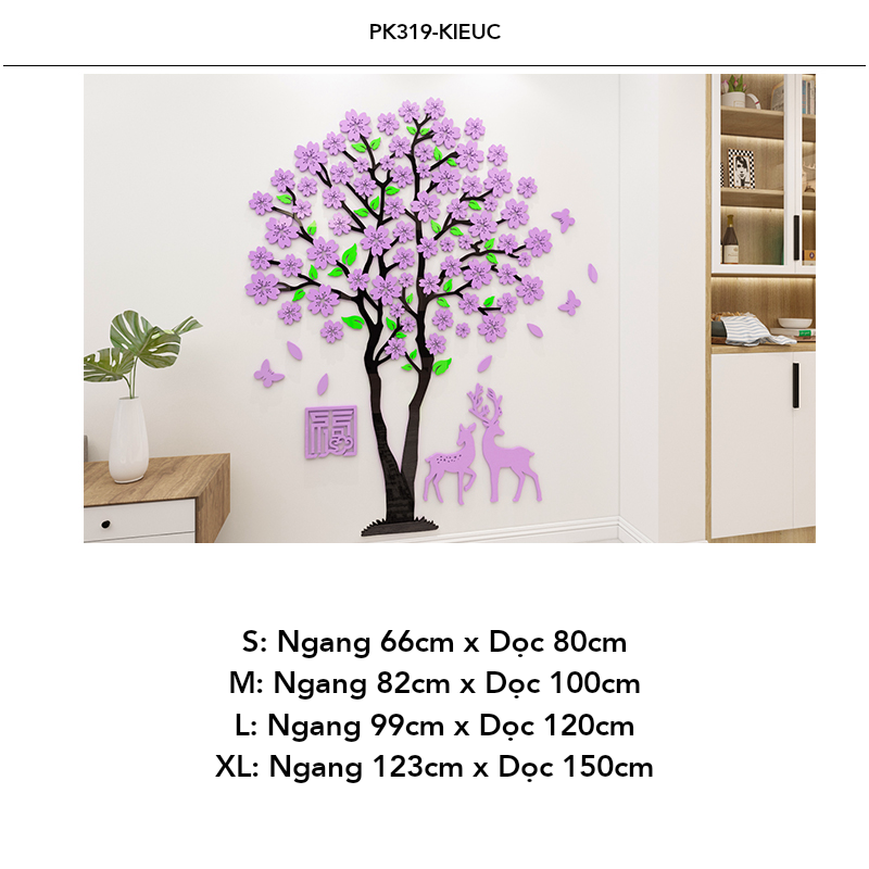  Tranh mica EPeBen dán tường nổi 3d hình Hoa mai nở rộ mùa xuân decor trang trí Phòng khách, Phòng làm việc, Cửa hàng 