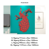  Tranh mica EPeBen dán tường nổi 3d hình Chim Công Huyền bí phương Đông decor trang trí Phòng khách, Phòng làm việc 