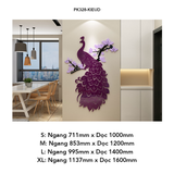  Tranh mica EPeBen dán tường nổi 3d hình Chim Công Huyền bí phương Đông decor trang trí Phòng khách, Phòng làm việc 