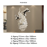  Tranh mica EPeBen dán tường nổi 3d hình Chim Công Huyền bí phương Đông decor trang trí Phòng khách, Phòng làm việc 