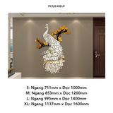  Tranh mica EPeBen dán tường nổi 3d hình Chim Công Huyền bí phương Đông decor trang trí Phòng khách, Phòng làm việc 