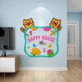  Tranh mica EPeBen dán tường nổi 3d Happy House, Love Family trang trí Phòng cho bé, Phòng khách, Nhà Bếp 