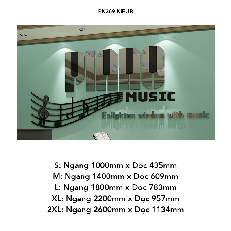  Tranh mica EPeBen dán tường nổi 3d Hình Piano Mucsic trang trí Phòng học nhạc, Phòng trà, Quán café 
