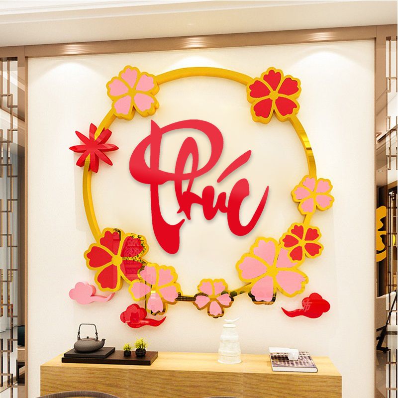  Tranh mica EPeBen dán tường nổi 3d hình Phúc ,Tài ,Lộc decor Trang Trí Tết 2025 