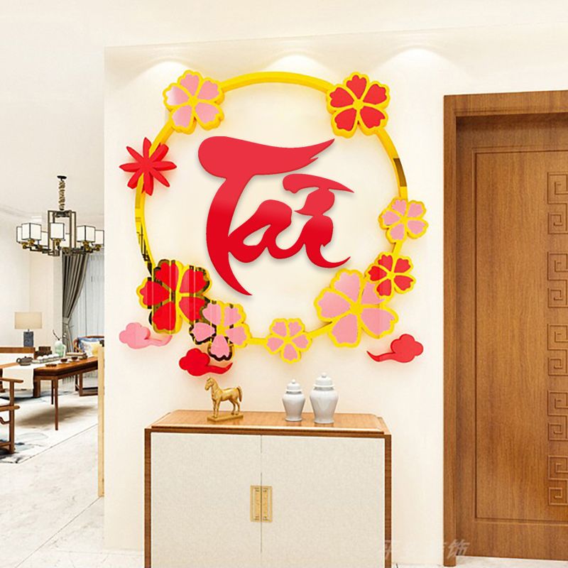  Tranh mica EPeBen dán tường nổi 3d hình Phúc ,Tài ,Lộc decor Trang Trí Tết 2025 