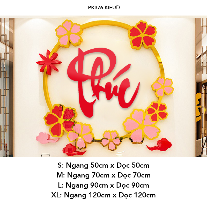  Tranh mica EPeBen dán tường nổi 3d hình Phúc ,Tài ,Lộc decor Trang Trí Tết 2025 