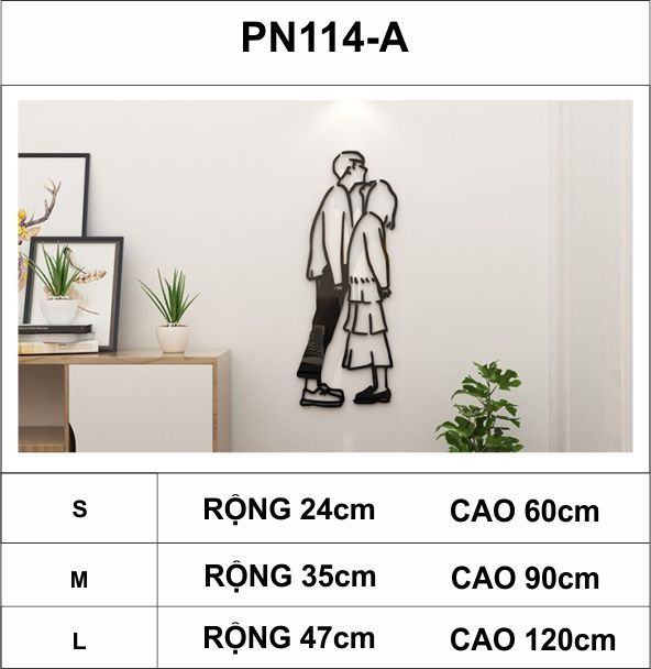  Tranh mica EPeBen dán tường nổi 3d hình Cặp Đôi Yêu Nhau decor trang trí Phòng ngủ, Phòng khách, Phòng trọ, Phòng cưới 