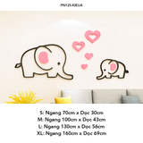  Tranh mica EPeBen dán tường nổi 3d hình dán voi mẹ và voi con đáng yêu decor trang trí Phòng ngủ cho bé, Phòng học 