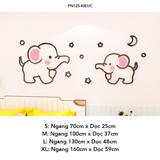  Tranh mica EPeBen dán tường nổi 3d hình dán voi mẹ và voi con đáng yêu decor trang trí Phòng ngủ cho bé, Phòng học 