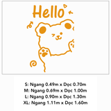  Tranh mica EPeBen dán tường nổi 3d hình Gấu Hello decor trang trí Quán Trà Sữa, Quán Bánh Ngọt 