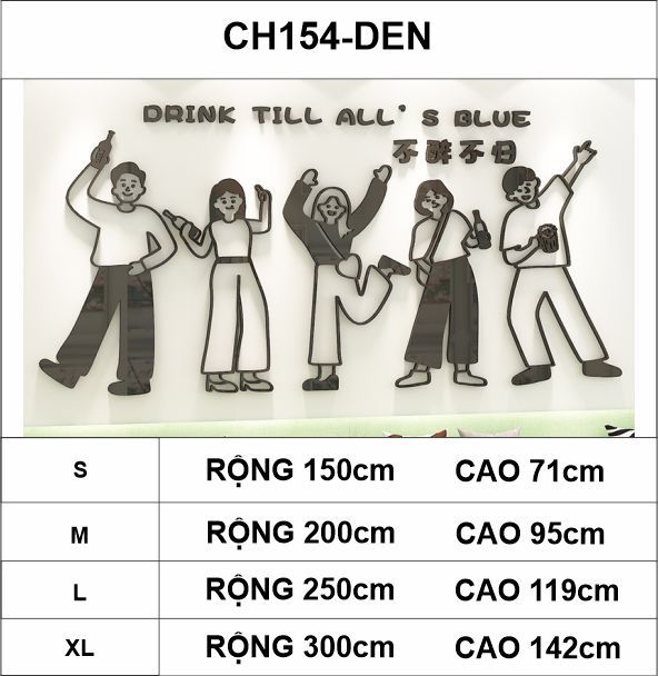  Tranh mica EPeBen dán tường nổi 3d hình nhậu cùng bạn bè decor trang trí khu vực chụp ảnh quán nhậu, quán ăn, nhà hàng 