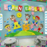  Tranh mica EPeBen dán tường nổi 3d hình Learn English decor trang trí Lớp Học Tiếng Anh, Mầm non 