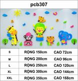  Tranh mica EPeBen dán tường nổi 3d hình ban nhạc của các con vật, decor trang trí phòng cho bé, mầm non, mẫu giáo 