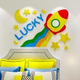  Tranh mica EPeBen dán tường nổi 3d hình Tên lửa, máy bay decor trang trí đầu giường phòng cho bé - 