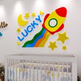  Tranh mica EPeBen dán tường nổi 3d hình Tên lửa, máy bay decor trang trí đầu giường phòng cho bé - 