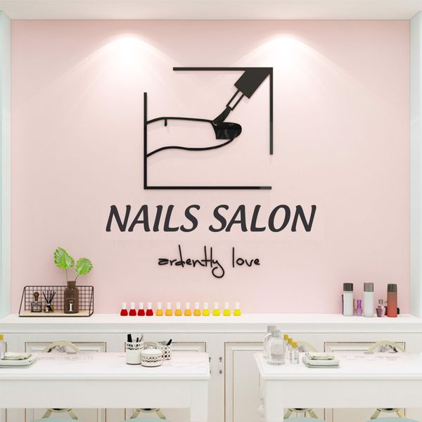  Tranh mica EPeBen dán tường nổi 3d hình ngón tay trang trí cửa hàng làm móng tay và lông mi, thẩm mỹ viện, salon, nail 