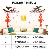  Tranh mica EPeBen dán tường nổi 3d hình hoa đào, chữ phúc, lồng đèn decor trang trí phòng khách, quanh tivi 